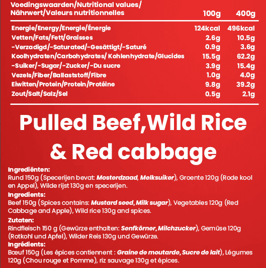 Pulled Beef, Rice & Red Cabbage - Afbeelding 2